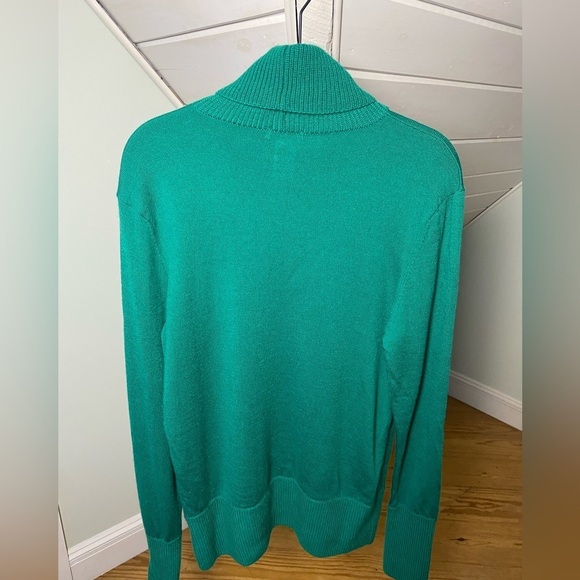 ORVIS 100% Wool Kelly Green Turtleneck Sweater Medium - Picture 5 of 16